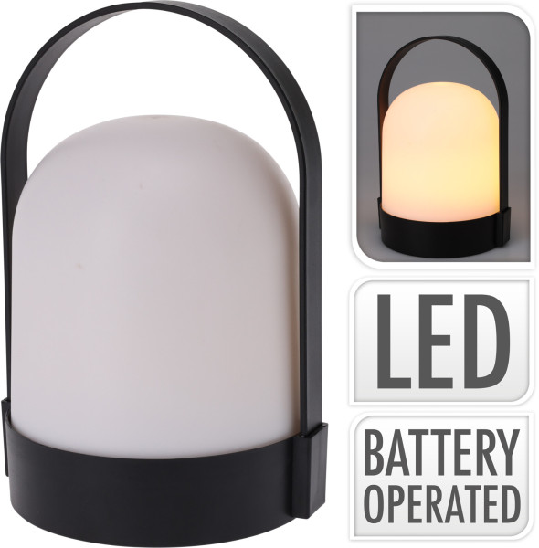 LED Tischlampe schwarz 12x21cm