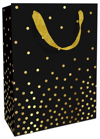 Tasche 26x36x13cm Golden Dots schwarz