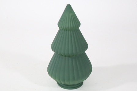Tannenbaum Glas grün matt 12,3x12,3x22,5cm