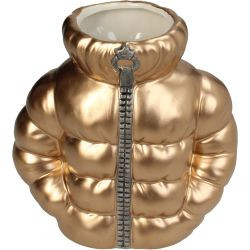 Vase Ski Jacke Dolomit gold 17,5x9,5x17,5cm