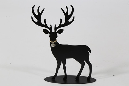 Hirsch Metall schwarz 13,5x16,5x3,5cm