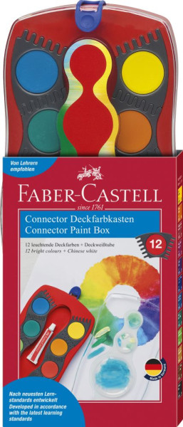 Faber-C. Farbkasten Connector 12 Farben rot
