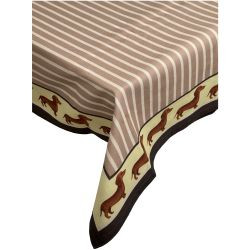 Tischdecke Dackel Baumwolle beige 140x240cm