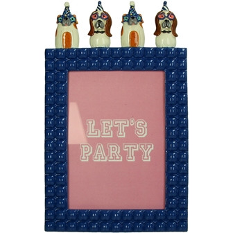 Bilderrahmen Polyresin blau 13x18cm