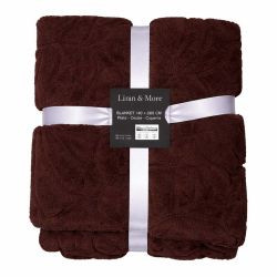 Decke Blätter braun 140x200cm