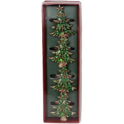 Serviettenring Xmas Baum Metall grün 17x5x5cm BOX/4