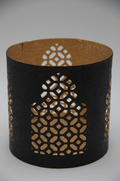 Votiv Metall schwarz/gold 12x12cm
