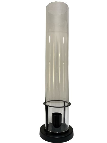 Kerzenhalter mit Glaszylinder schwarz 32cmx9cm (Glas5x5x30cm)