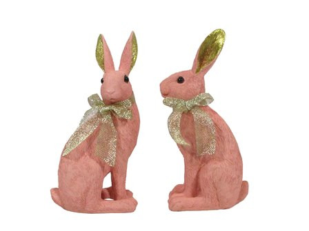 Hase sitzend rosa 26,5cm