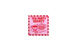Untersetzer Terracotta Love Tiles Motiv: Tea party society, rosa 11x0,6x11cm