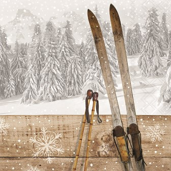 Serviette Retro ski 33x33cm