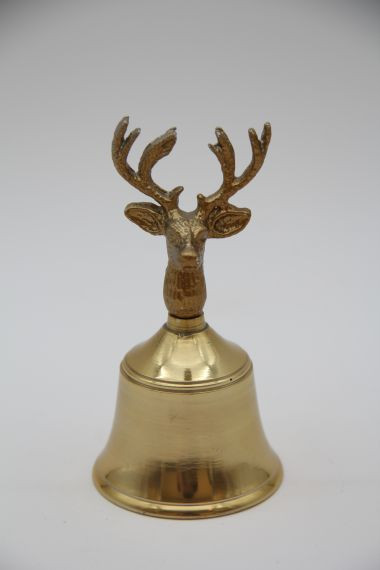 Tischglocke Hirsch Aluminium gold 6x12cm