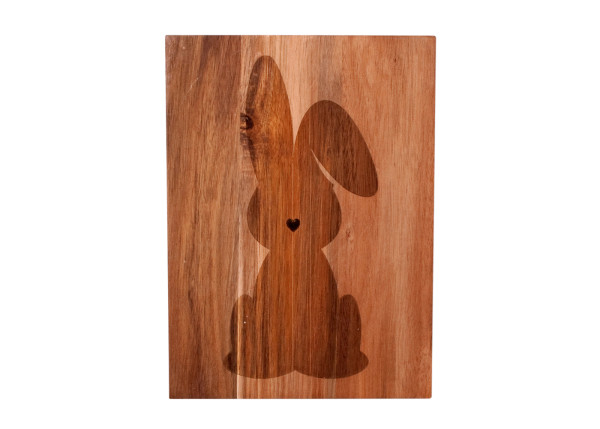 Dekobrett Hase Holz natur 27,50cm