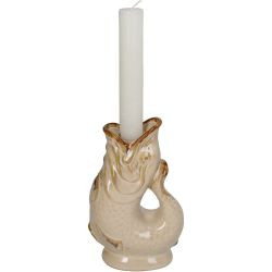 Kerzenhalter Fish Steingut Ivory 10x7x15cm