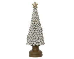 Baum silber Polyresin 12x12x36cm