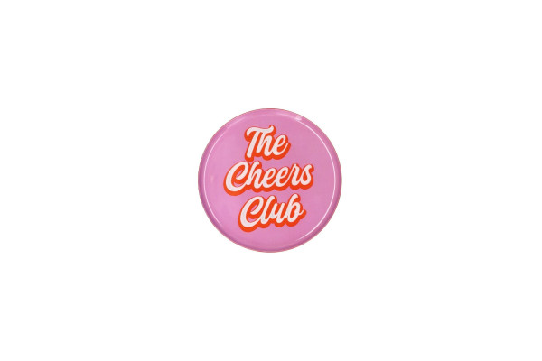 Dekotablett The Cheers Club rund rosa 12,7x1x12,7cm