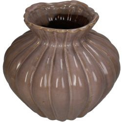 Vase Steingut braun 20x20x17,5cm
