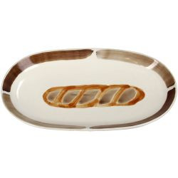 Teller Baguette Steinzeug braun 25,7x13,3x3cm