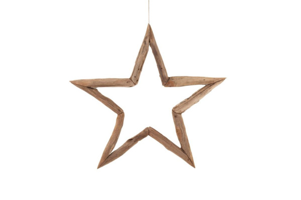 Stern Teakholz natur 60cm