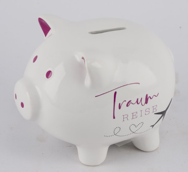 Sparschwein Keramik weiß 11,5x9x9cm