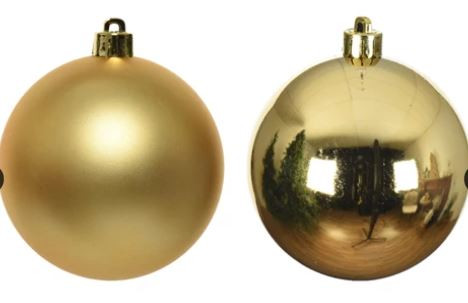 Kugeln bruchfest hell gold mix 6St. 8cm