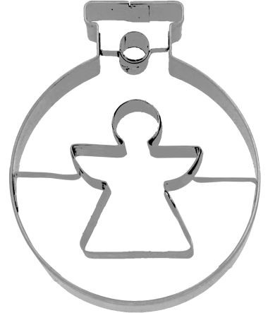 Ausstechform Kugel Engel 6cm, Edelstahl mit Innenprägung PG blau