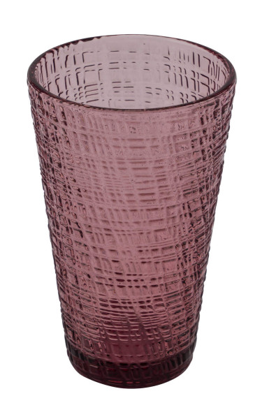 Wasserglas Webmuster rosa 8,5x8,5x13cm