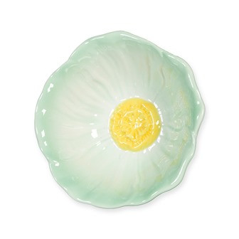 Schale Blüte Porzellan mint/gelb