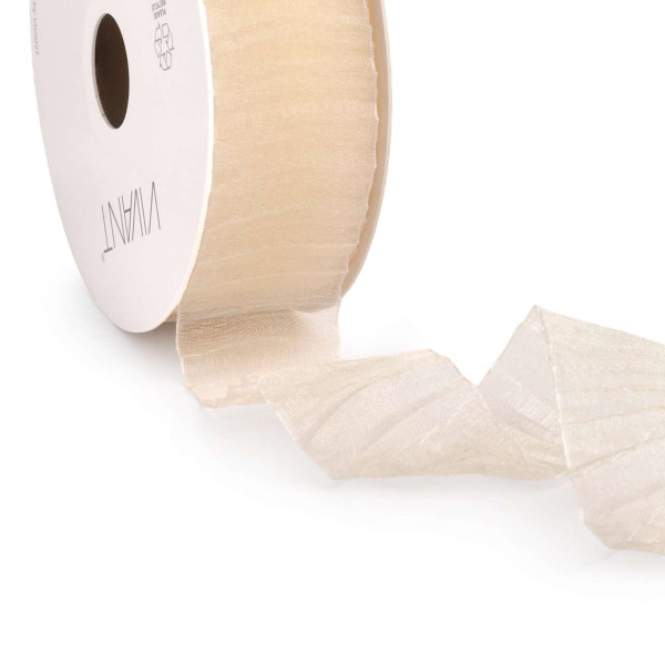 Band ORGANZA PLISSE 38mmx10m creme