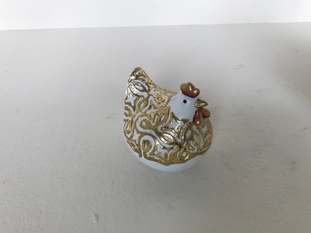 Huhn weiß gold 8cm