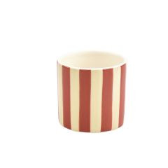Topf Dolomit rot gestreift 7x7cm