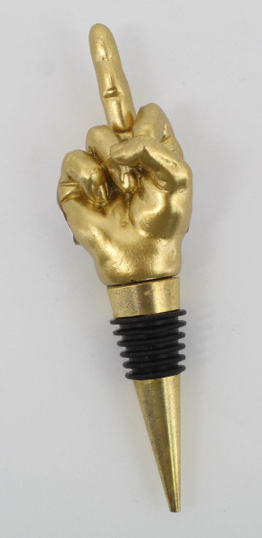 Flaschenverschluss Mittelfinger gold