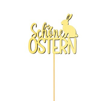 Stecker Holz Schöne OSTERN gelb