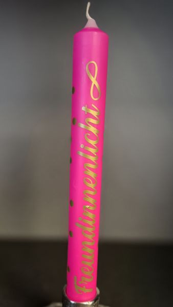 Kerze Freundinnenlicht neon-pink 3