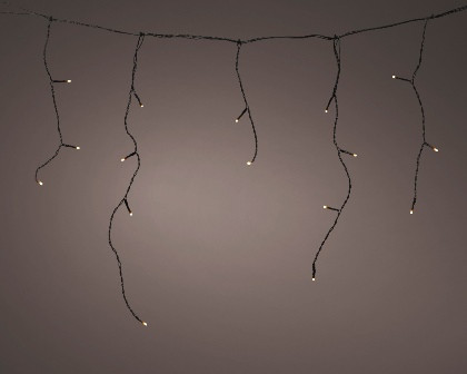 LED Icicle Lights schwarz/klassisch warm Twinkle Effekt 8Funkt.Outdoor L.500xH.50cm