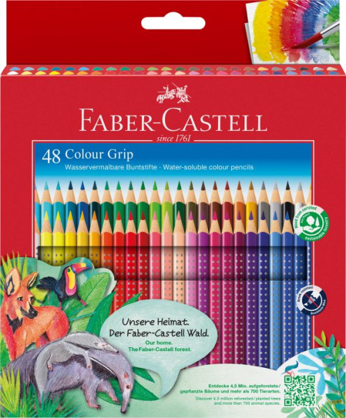 Faber-C. Buntstift Colour Grip 48er Kartonetui