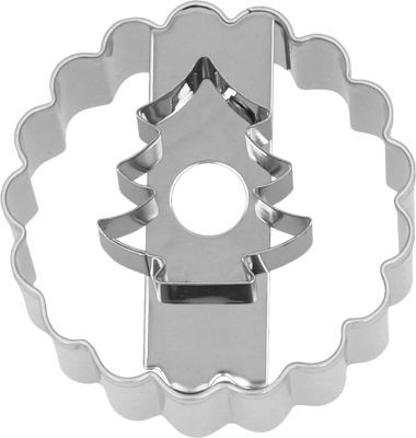 Ausstechform Linzer Tanne 5cm Edelstahl doppelseitig nutzbar PG blau