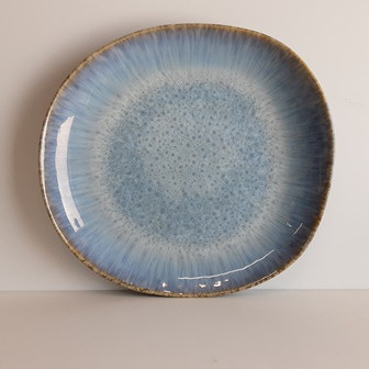 Teller groß NOA Waterfall 29x28x3.7cm blau effect