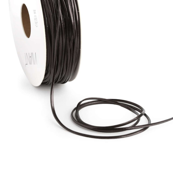 Kordel SHINY LEATHER 2mmx25m schwarz
