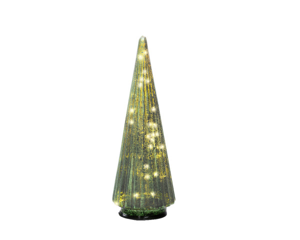 Micro LED Baum Glas grün/warmes weiss Indoor 11x31.5cm