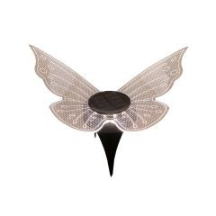Schmetterling Solar Acryl weiß 12LED 25x19cm