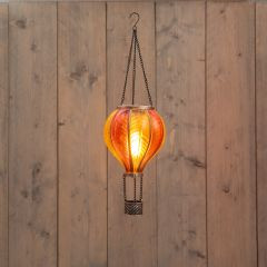 Heißluftballon Solar orange 20 LED 45x14cm