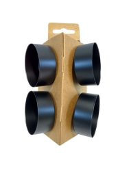 Kerzenstecker schwarz matt ID6,2 x H8,5cm, (Karte a 4 Stk)