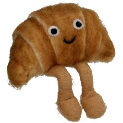 Hänger Croissant Filz braun 10cm