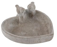 Vogeltränke Herz Zement grau 25x26x10cm