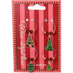 Glasmarkierer Xmas Metall grün 14x9cm CARD/4