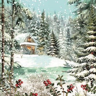 Serviette Cabin in the woods 33x33cm