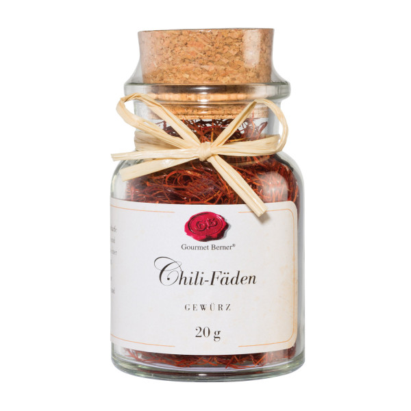Gewürz Chili Fäden 20g im Korkenglas