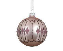 Kugel Glitzer rosa Glas D8cm