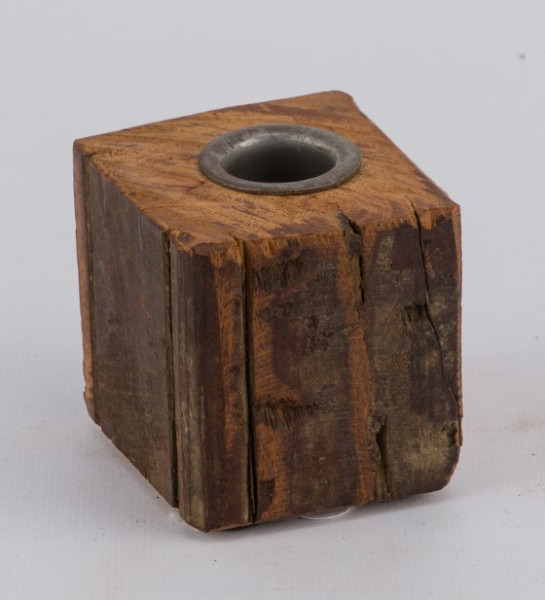 Kerzenhalter Holz braun f.Stabkerze 6x6,5x6cm